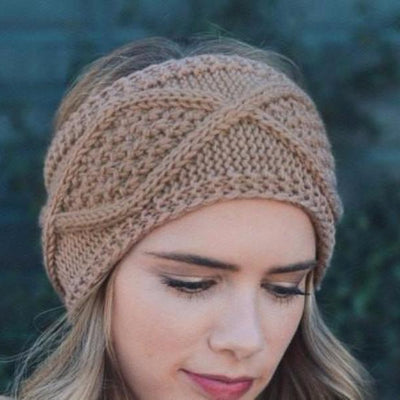 Brown Cable Knit Headband - Bean Concept - Etsy