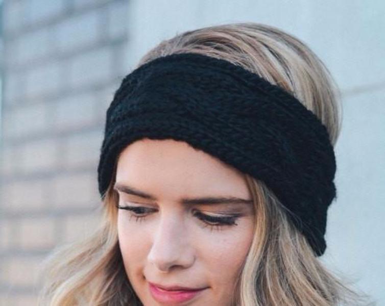 Black Cable Knit Ear Warmers - Bean Concept - Etsy