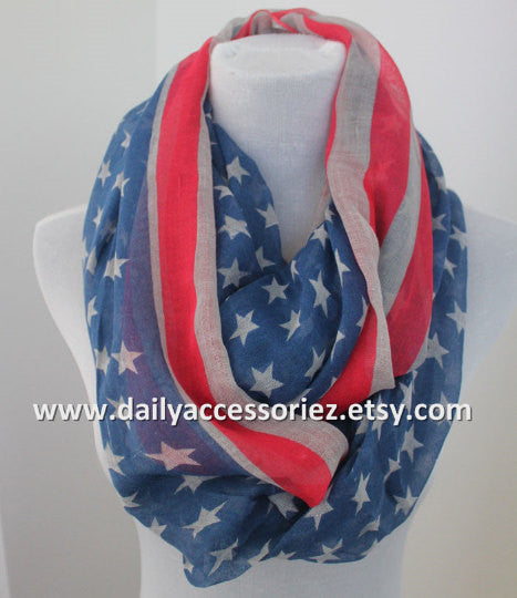 American Flag Infinity Scarf - Bean Concept - Etsy