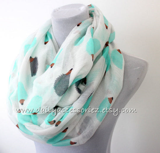 Mint Hedgehog Infinity Scarf - Bean Concept - Etsy