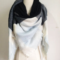 Blue Gray Blanket Scarf - Bean Concept - Etsy