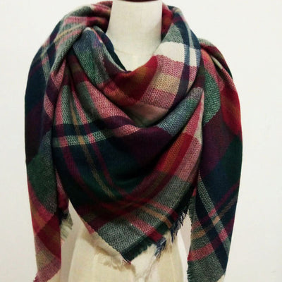 Red Plaid Tartan Blanket Scarf - Bean Concept - Etsy