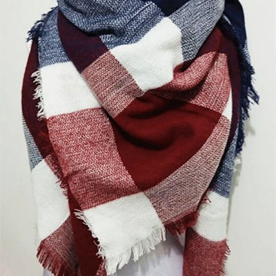 Red Plaid Tartan Blanket Scarf - Bean Concept - Etsy