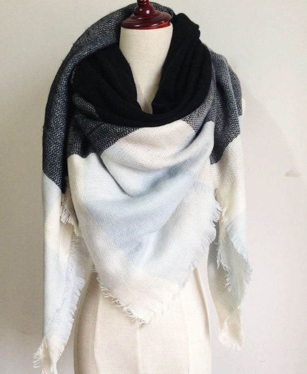 Plaid Blanket Scarf - Bean Concept - Etsy