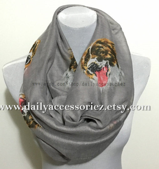 Khaki Bernese Mountain Dog Infinity Scarf - Bean Concept - Etsy