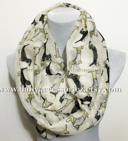 Gray Dachshunds Dog Infinity Scarf - Bean Concept - Etsy