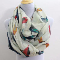 Beige Birds Infinity Scarf - Bean Concept - Etsy