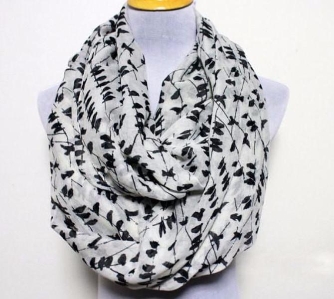 Coral Pink Little Bird Infinity Scarf - Bean Concept - Etsy