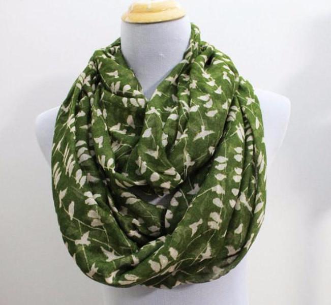 Coral Pink Little Bird Infinity Scarf - Bean Concept - Etsy