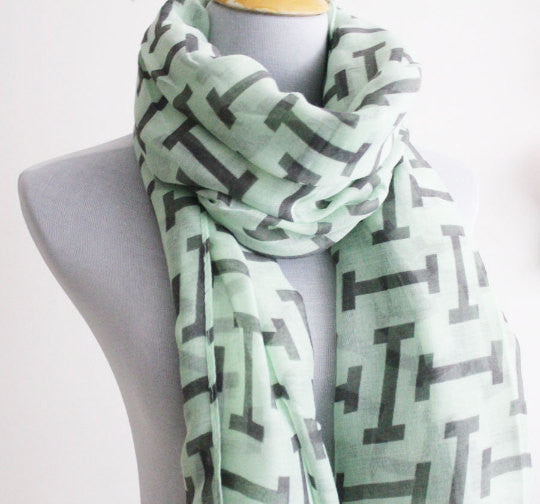 Mint Green Aztec Scarf - Bean Concept - Etsy