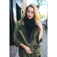 Black Knit Infinity Scarf - Bean Concept - Etsy