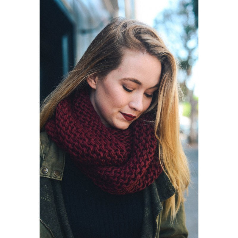 Burgundy outlet knit scarf
