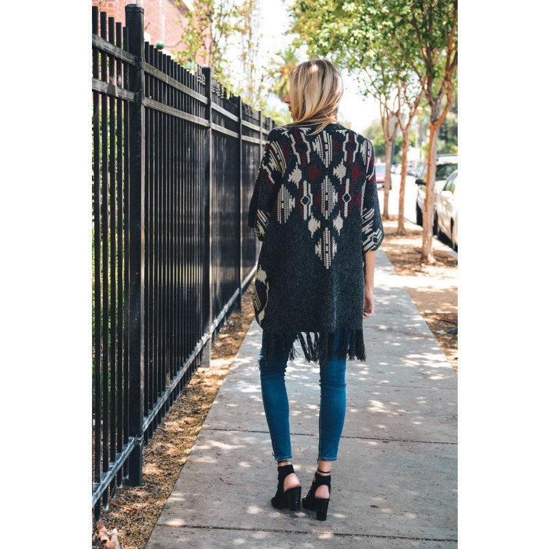 Gray Poncho - Bean Concept - Etsy
