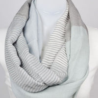Mint Green and Gray Infinity Scarf - Bean Concept - Etsy