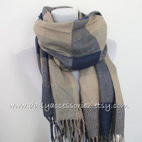 Plaid Blanket Scarf - Bean Concept - Etsy