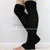 black womens leg warmers - Bean Concept - Etsy
