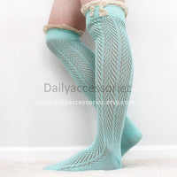 mint lace womens leg warmers - Bean Concept - Etsy