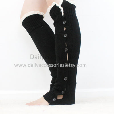 black lace womens leg warmers - Bean Concept - Etsy