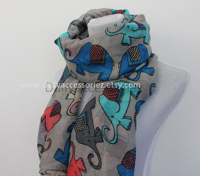 Gray Elephant Infinity Scarf - Bean Concept - Etsy