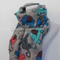 Gray Elephant Infinity Scarf - Bean Concept - Etsy