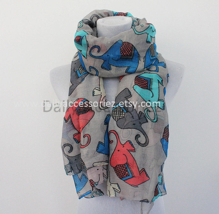 Gray Elephant Infinity Scarf - Bean Concept - Etsy