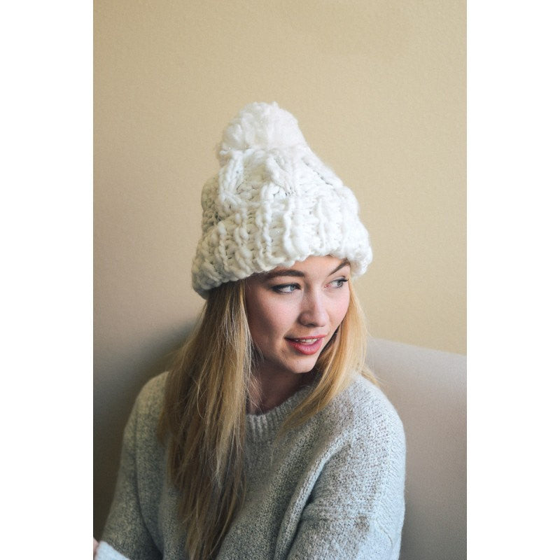 Ivory Pom Pom Beanie - Bean Concept - Etsy