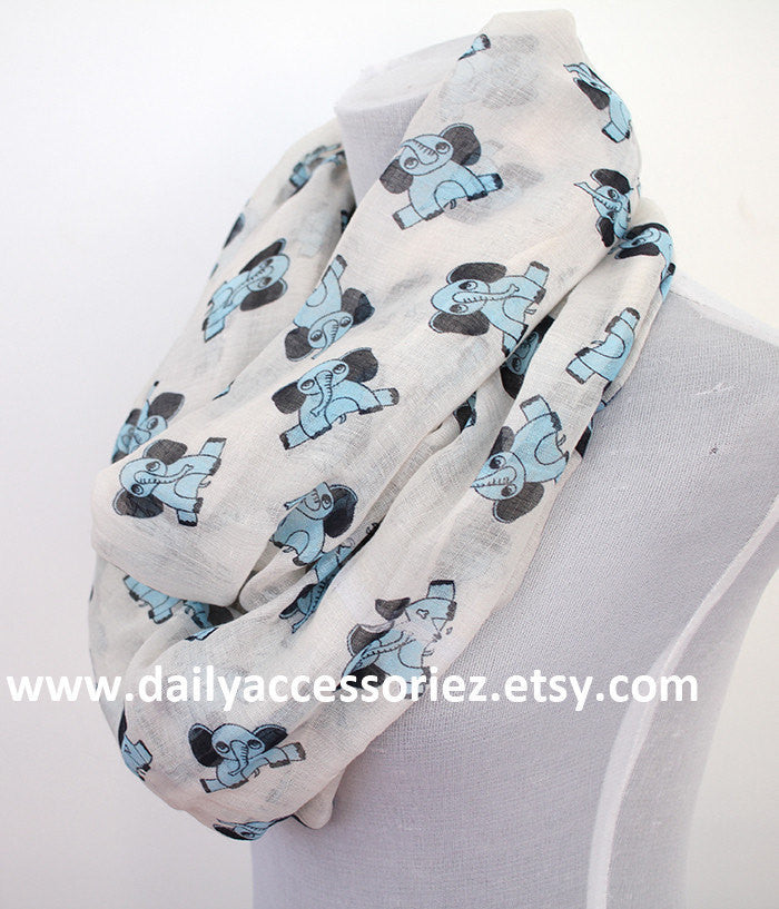 Blue Elephant Scarf - Bean Concept - Etsy