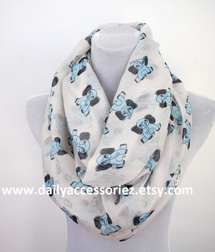 Blue Elephant Scarf - Bean Concept - Etsy