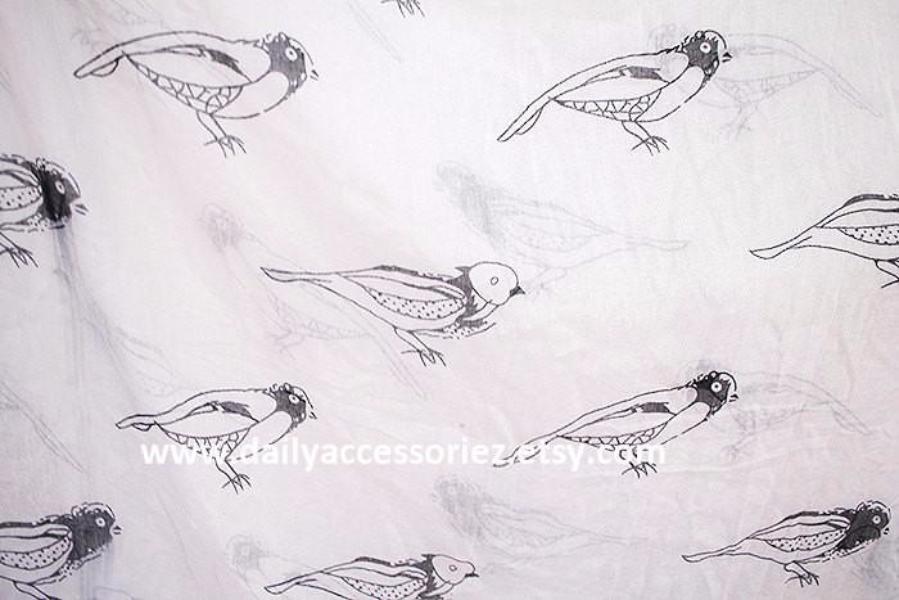 Beige Bird Infinity Scarf - Bean Concept - Etsy
