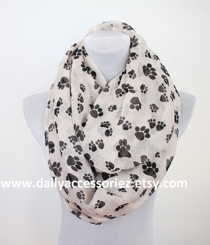 Dog Paws Infinity Scarf - Bean Concept - Etsy