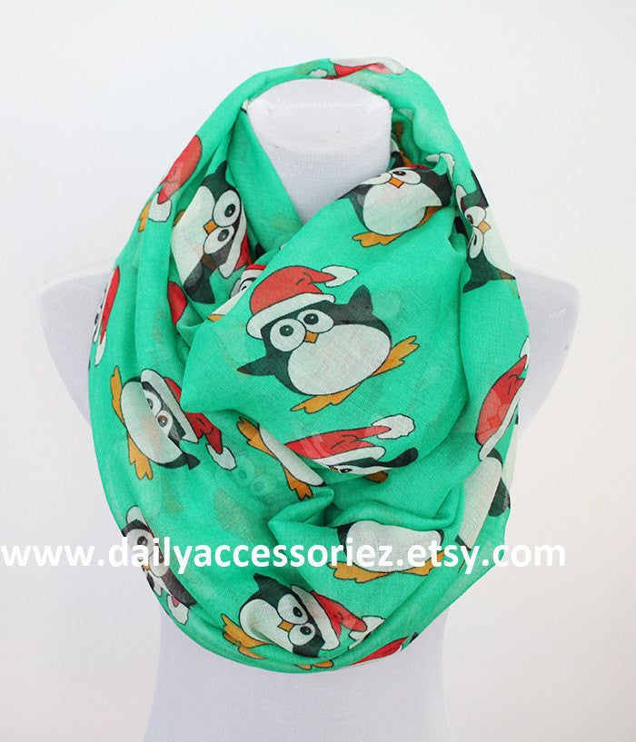 Christmas Penguin Infinity Scarf - Bean Concept - Etsy