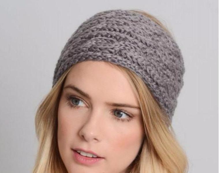 Gray Knitted Headband - Bean Concept - Etsy