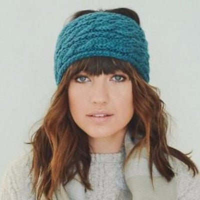 Teal Knitted Headband - Bean Concept - Etsy