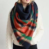 Oversize Plaid Blanket Scarf - Bean Concept - Etsy
