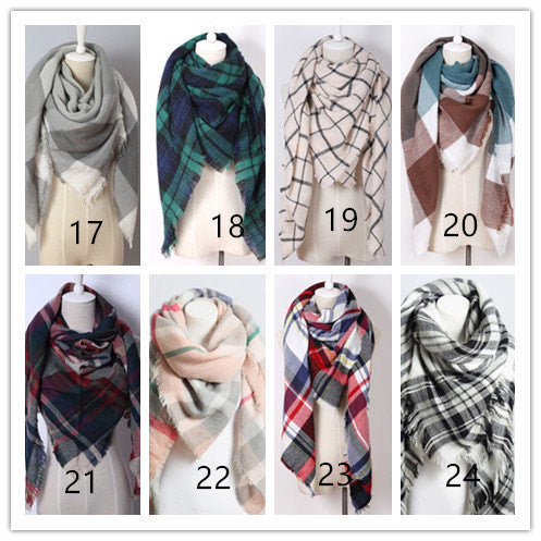 Plaid Blanket Scarf - Bean Concept - Etsy