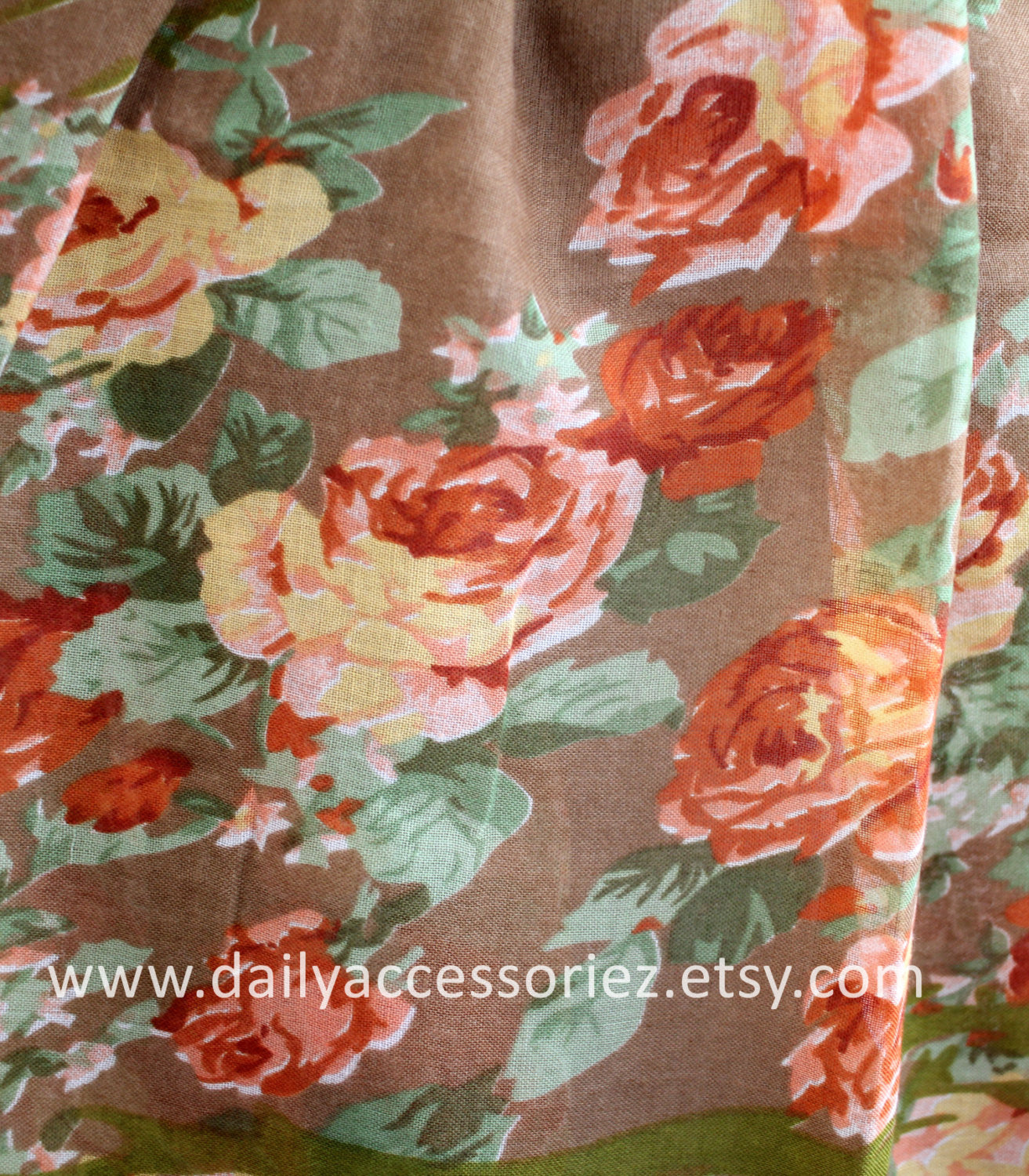 Brown Rose Infinity Scarf - Bean Concept - Etsy