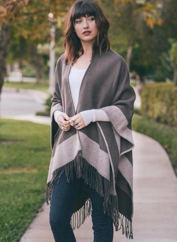 Taupe Blanket Scarf - Bean Concept - Etsy