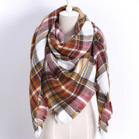 Yellow and Navy Plaid Blanket Scarf - Bean Concept - Etsy