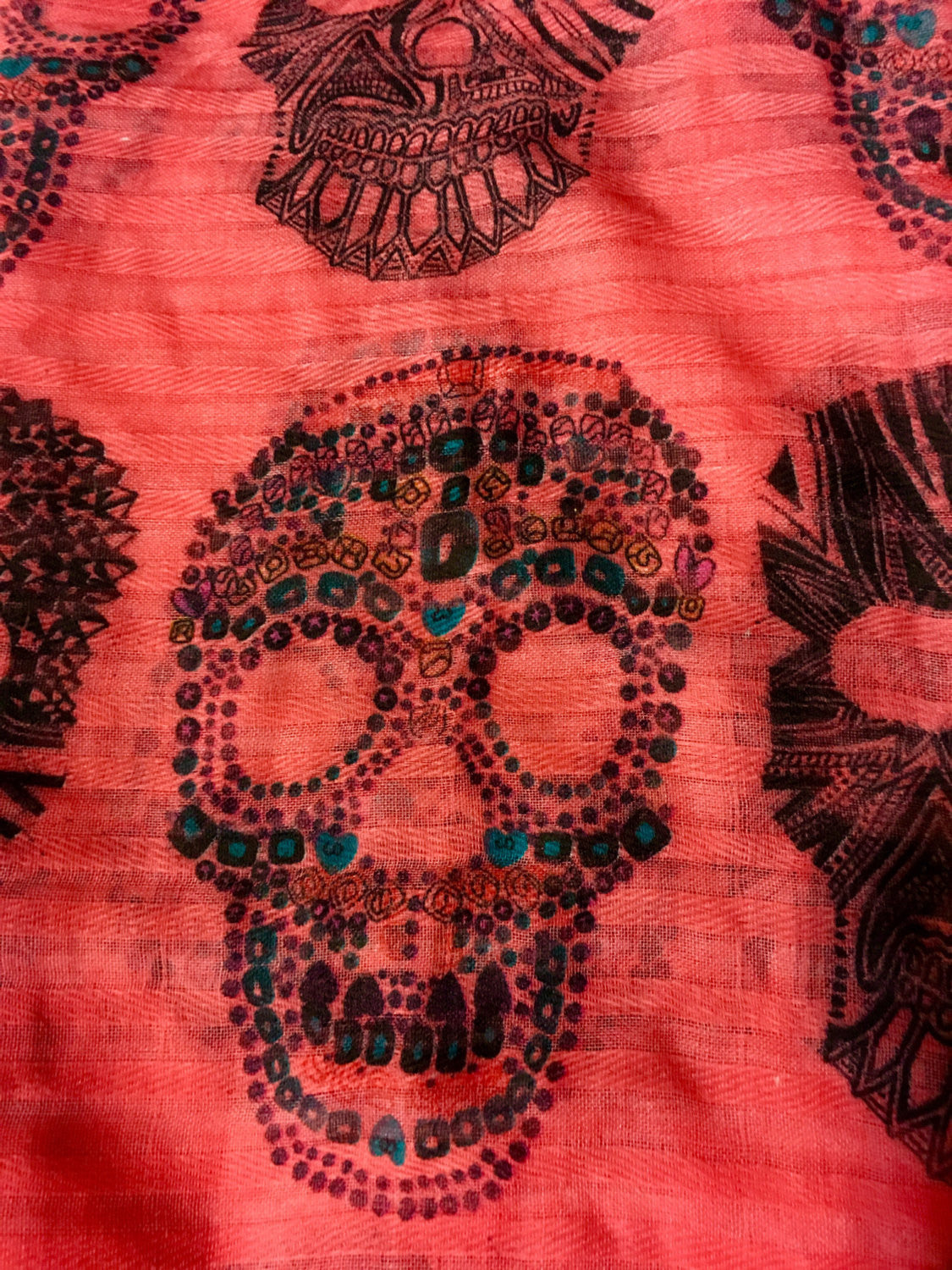 Pink Skull Infinity Scarf - Bean Concept - Etsy