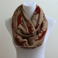 Khaki Fox Infinity Scarf - Bean Concept - Etsy