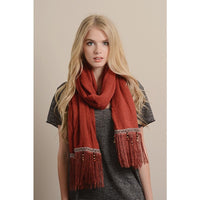 Black Bohemian Tassels Scarf - Bean Concept - Etsy