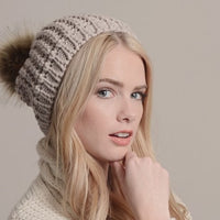 Mocha Brown Pom Pom Fur Ball Beanie - Bean Concept - Etsy