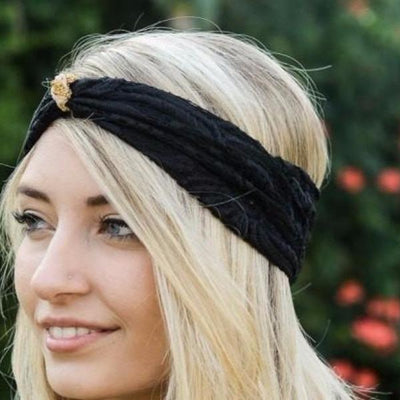 Black gold knot headband - Bean Concept - Etsy
