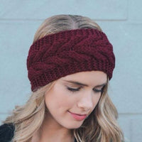 Burgundy Red Knitted Headband - Bean Concept - Etsy