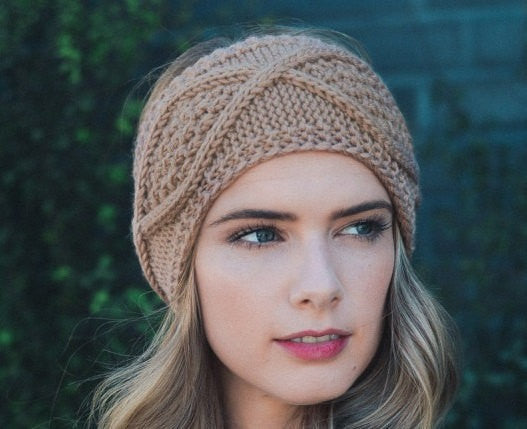 Brown Cable Knit Headband - Bean Concept - Etsy
