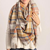 Black and White Plaid Blanket Scarf - Bean Concept - Etsy