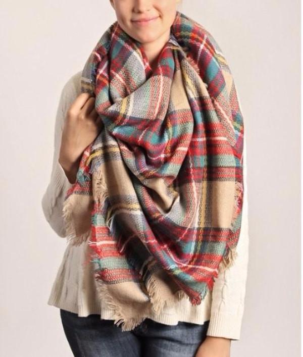 Black and White Plaid Blanket Scarf - Bean Concept - Etsy