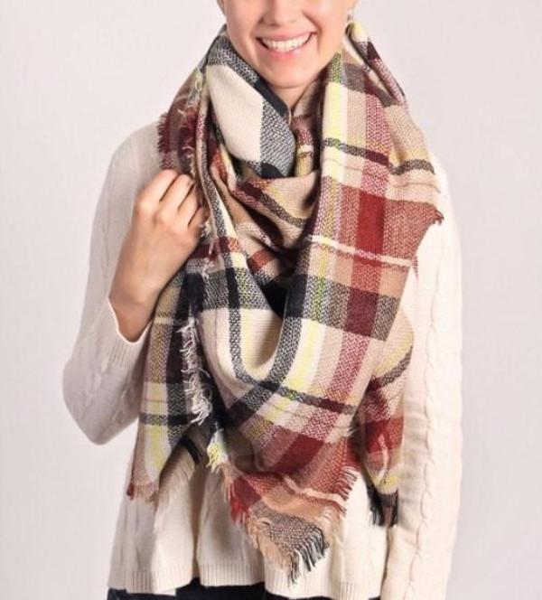 Black and White Plaid Blanket Scarf - Bean Concept - Etsy