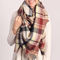 Black and White Plaid Blanket Scarf - Bean Concept - Etsy