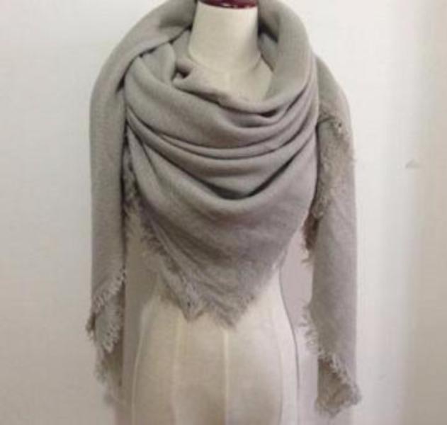 Light Gray Blanket Scarf - Bean Concept - Etsy